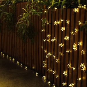 China 4.8m 6m 7m Christmas Tree Decoration Solar Powered Outdoor String Lights 5m 10m IP65 factory