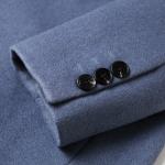 Wool Jacket Coat Australasian Wool Single Breasted Long-Sleeve Plush Peacoat for