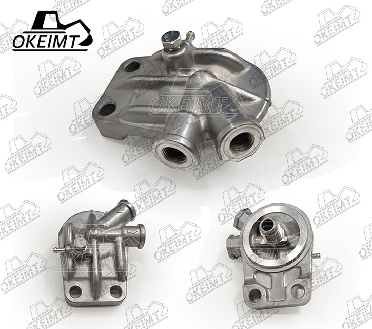SY215-9 Diesel Fuel Filter Head Aluminum For Excavator Parts Engine
