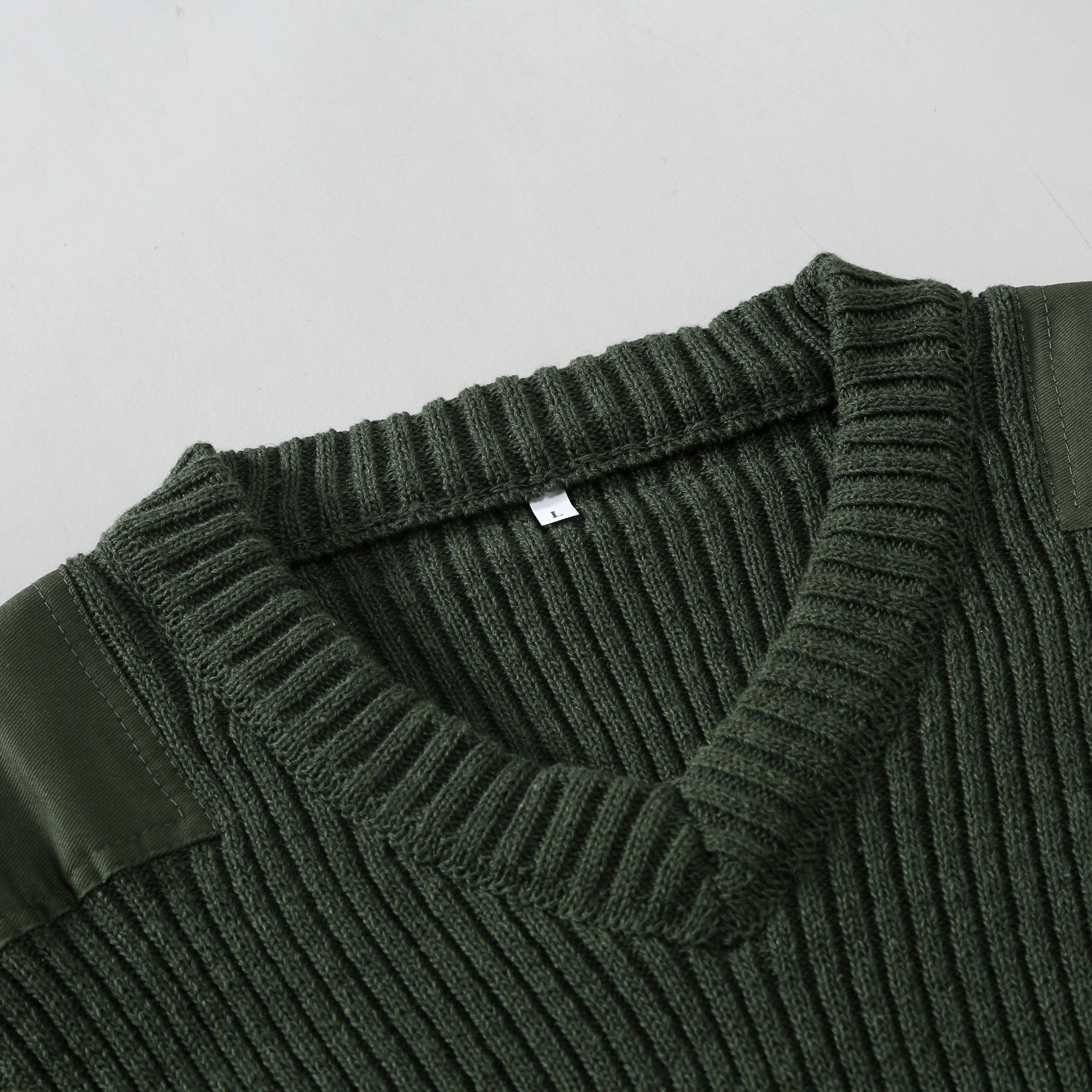 Men Olive Green Knitted Autumn Winter Keep Warm Thickness Combat Sweater Outdoor Tactical Pullover