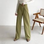 2023 Pants for Ladies Custom Oversize Square Pants Silk Straight Wide Leg Women