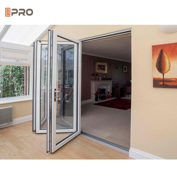 Soundproof aluminum folding door patio folding glass bi-fold door heat