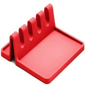 China Heat Resistant Silicone Spoon Rest 6x6 Inch LFGB Approved For Kitchen Counter factory