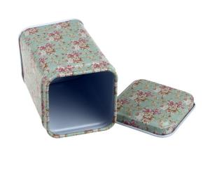 China Custom Printed Square Tea Tin Box For Loose Tea And Coffee Candy Pack factory