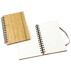 Customized Laser Engraving Wooden Cover Notebook Spiral Diary Planner