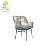 Powder Coated Frame Garden Rattan Chair for Water-proof and Sun-proof Outdoor