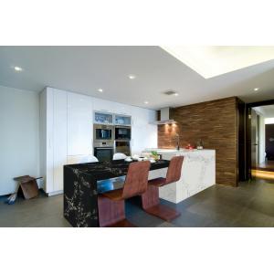 Black Calacata Artificial Quartz Kitchen Countertop With Coherent Pattern