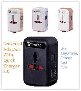 China Multifuction QC3.0 + Time control Universal adaptor Iphone / iPod / Ipad /Samsung UA016 factory