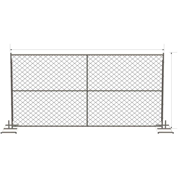 6' Height x 12 ' Width Temporary Chain Link Fence For Construction Security also available 8ft x 12ft cross brace