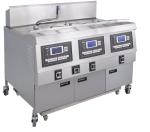 25x3L Electric 3 - Tank Four Basket Stainless Steel Fryer With Cabinet