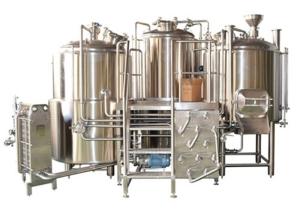 China Customized Stainless Steel 3 Vessel Brewhouse With 50-100mm PU Insulation factory