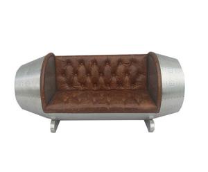 China Tufted Buttons Aviator Sofa Alumium Covered Sofa factory