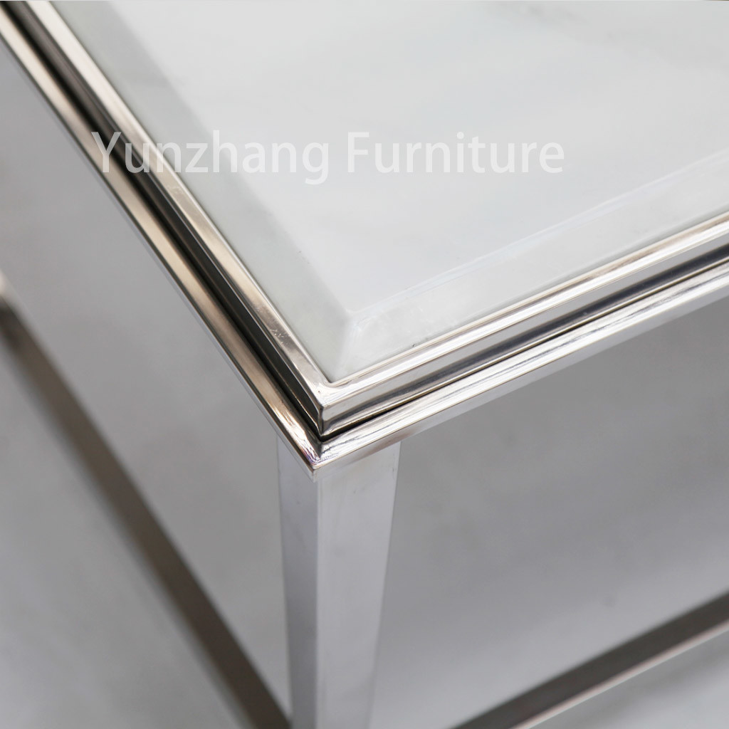 Silver Frame SS201 Simple Bed Table Small CBM Square Table For Bedroom