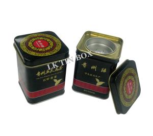 China Metal Square Plain Silver Tea Tin Containers Packaging With Inner Lid And Knob factory