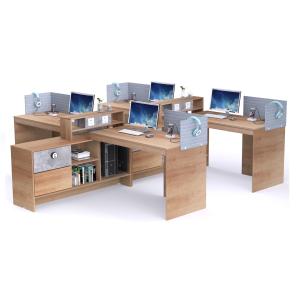 China Teak Color Workstation Office Furniture / Computer Workstation Desk factory