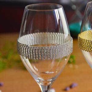China Diamonds Decorated Crystal Wine Glass As Anniversary Gift factory