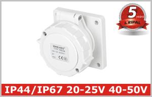 China IP67 Low-voltage Industrial Power panel mounted Socket 2P, 2P+E , 20V-25V,40V-50V, 16A,32A 5 Years Warranty factory