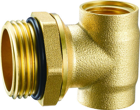 6015 Brass Manifold Parts Tee End Piece w/ Self-sealing Movable Nipple for Manifold Main Passage Female threaded Outlets