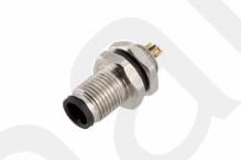 China M5 Male Front Mount Socket Solder Screw M5*0.5 3/4pin Black 20A IP67 factory