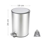Household Indoor Trash Can Stainless Steel Pedal Dust Bin Trash Can With Plastic