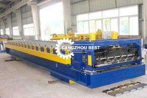 China Standing Seam Roof Tile Roll Forming Machine 13 Rows Roller Station factory