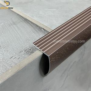 China Metal Stair Nose Trim Metal Stair Nosing Anti Slip Luxury Coffee Profile For Tiles factory
