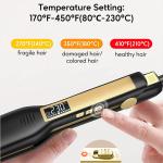 Multiscene Wide Flat Iron Hair Straightener Titanium Digital LCD Display 110