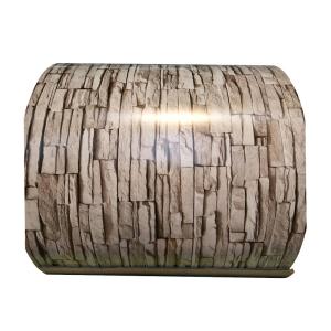 China PE Coated Riffled Surface Wood Grain Color Coated Steel Coil for Roof Tiles Metal RAL9002 ASTM Standard factory