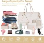 Large Size Beige Weekender Overnight Bag Hospital Travel Carry On Tote