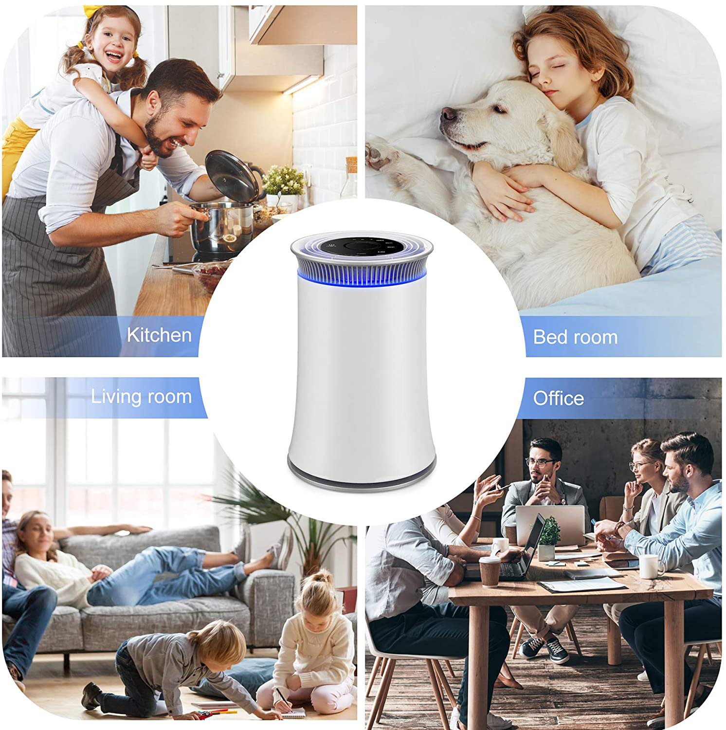 120m3/H Desktop Air Purifier Ultraviolet Light H13 Hepa Filter Air Purifier