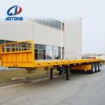 Leaf Spring Suspension 3 Axles 40 ft Tri Axle Flatbed Container Truck Semi