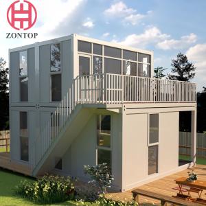 China Zontop Modern Living Portable Prefab Houses Modular Office Complete Large Modular Prefab Glass House factory