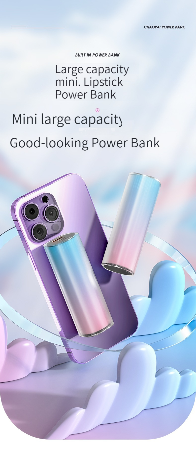 10W Portable Power Bank for Phone Ultra Thin Fast Charging Battery Charger 2.1A Gift