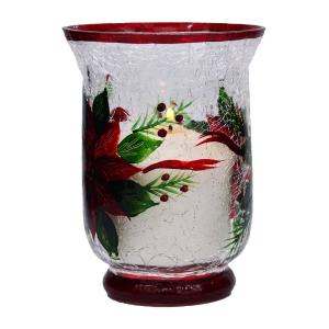 China Ice Crack Classic American Glass Hurricane Candle Holder factory
