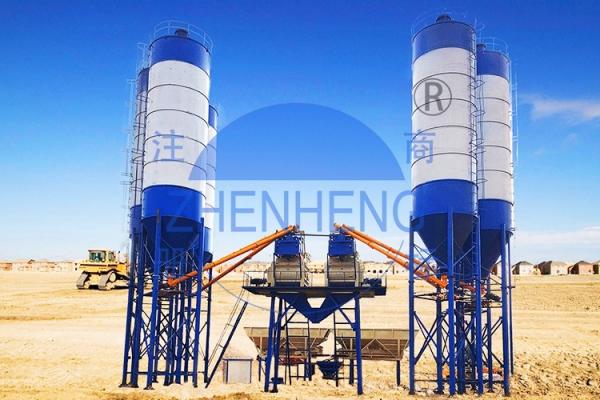 Model HZS50 Stationary Concrete Batching Plant, Electric Power Concrete Plant