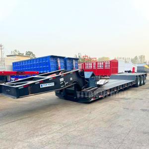 China TITAN 3 Axle 80ton Hydraulic Removable Neck Trailer Detachable Gooseneck Lowboy Trailer for Sale factory