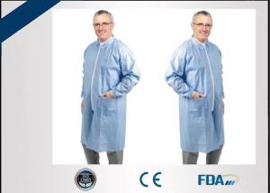 China Low Lint Non Woven Disposable Barrier Gowns For Blood / Body Fluid Prevention factory