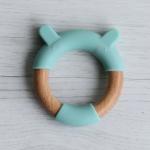 Organic Beech Wooden OEM Silicone Baby Chew Toys FSC Certified