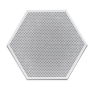 China Perforated Aluminum Metal Ceiling Acoustic Hexagonal Clip In Ceiling Tiles factory
