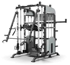 China Home Workout Training Equipment Power Cage Squat Rack Chest Leg Press Multifunction Smith Machine factory