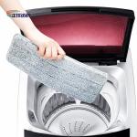 12x33cm Wet Floor Cleaning Mop Grey Cloth 3 Pockets Hand Wash Free Mop Refill
