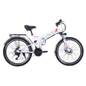 China Foldable 48V 10.4AH Electric Bicycle with Aluminium Alloy Frame in Black and White factory
