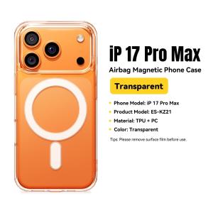 China iPhone 17 Air Pro Max Transparent Magnetic Case TPU PC on sale