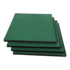 China Interlocking Tiles 20X20X1 Heavy Duty Rubber Tile Green Non-Slip Outdoor Rubber Flooring Mat For Playground Park factory