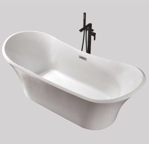 China Sustainable Modern Acrylic Slipper Bathtub Soak Spa With Drainer 1500mm factory