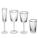 Handmade Gold Rim Hammered Champagne Flutes 150ml Dia 6.8cm