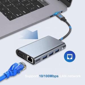 Multi Function 8-In-1 USB-C USB C Docking Station with Dual 4K HDMI and 2 HDMI