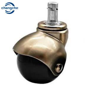 China Durable 50mm Wheel With Brake Gold Metal Stem Moving Caster For Side Table factory