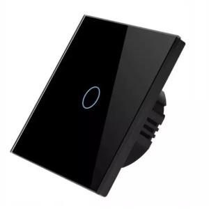 China Glomarket Tuya Wifi 1 Gang Wireless Controller Switch Wall Glass Panel Touch Electrical Interructor With Google Alexa factory