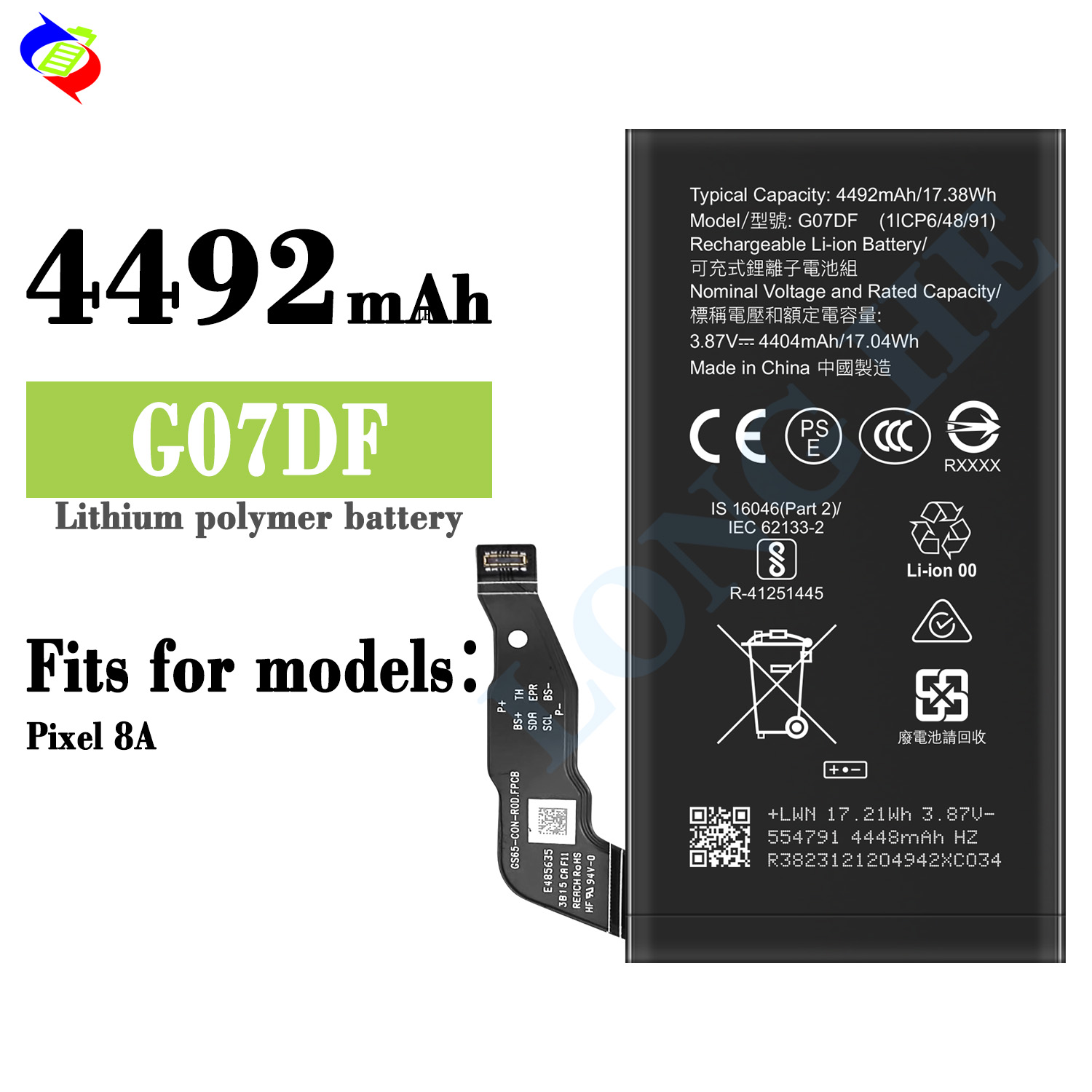 Rechargeable Batteries G07DF Replacement Battery For Google Pixel 8A Genuine Phone Battery
